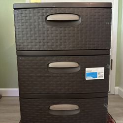 Wide 3-Drawer Weave Tower