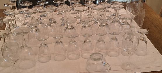 Princess 60 Piece Crystal Drinking Glass Set, 8 Different Styles