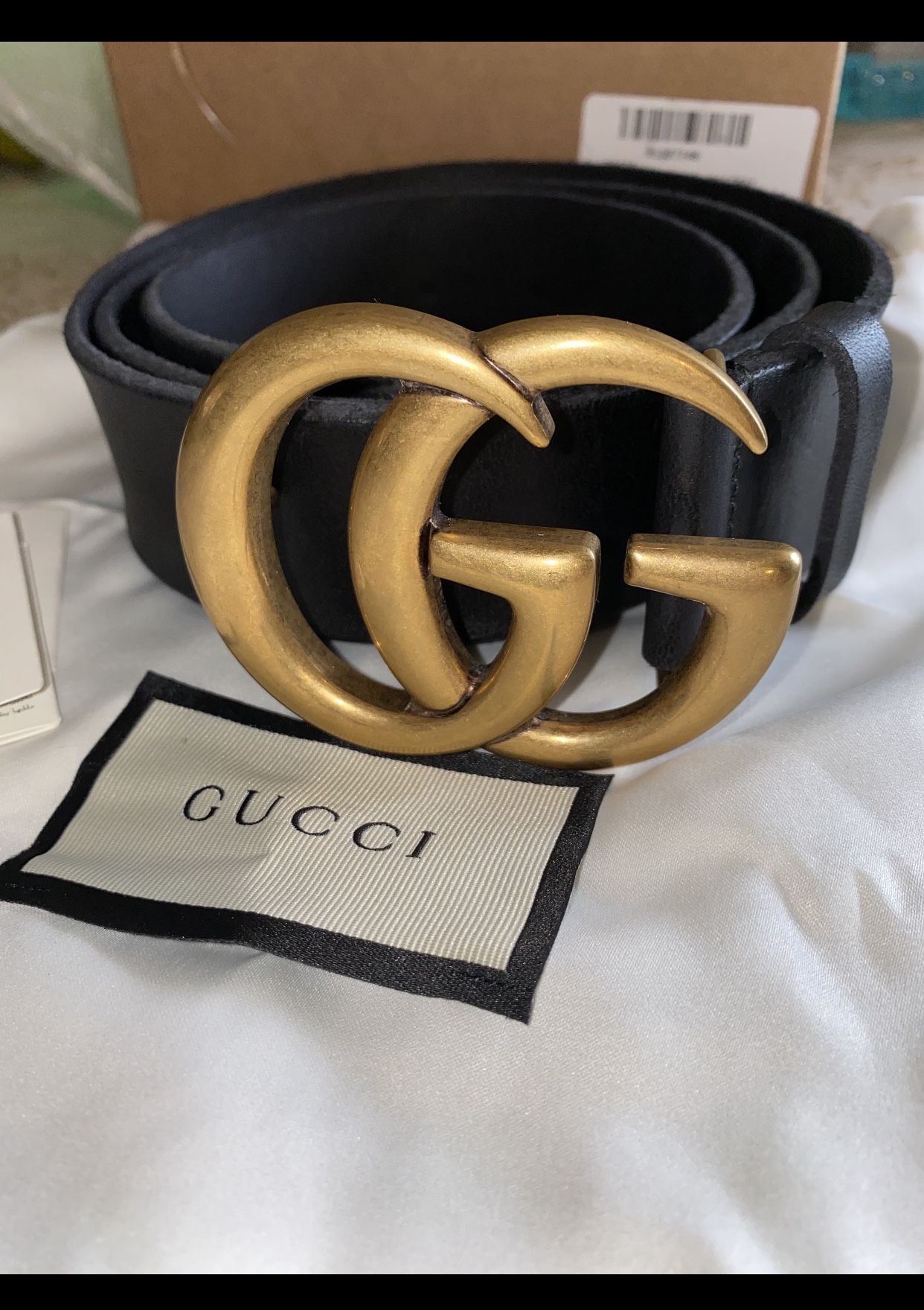 Gucci Womens Leather Belt with Double G Buckle New