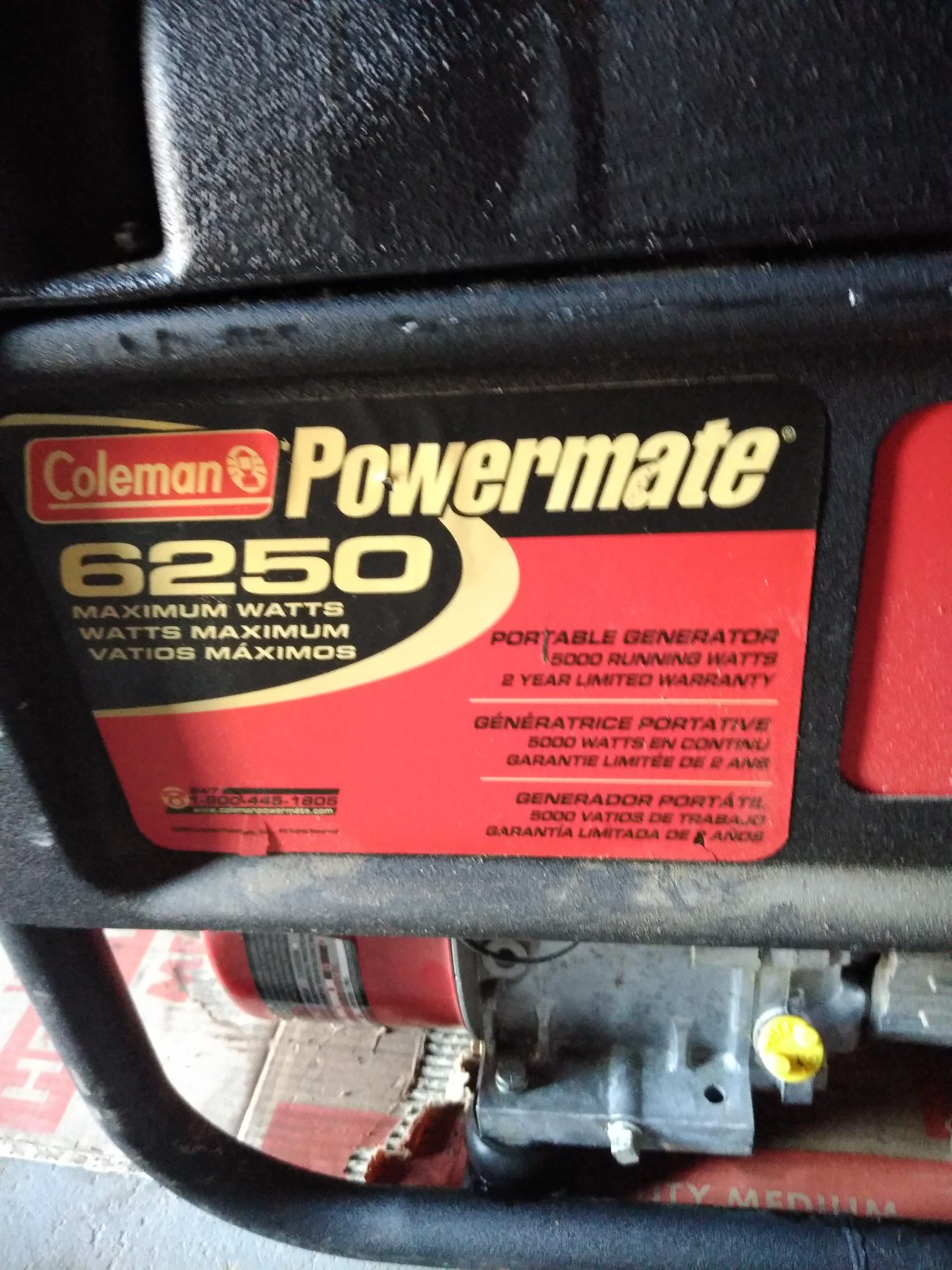 Coleman 6250 generator