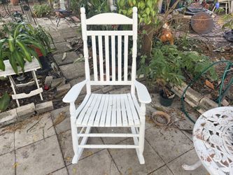 Rocking Chair Wooden White Farm House Style 