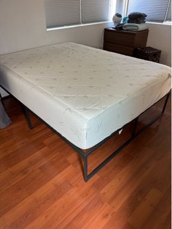12 inch Queen mattress 79 × 59 × 12 inches   And frame CertiPUR US certified foam