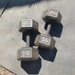 50lb Hex Dumbbells 