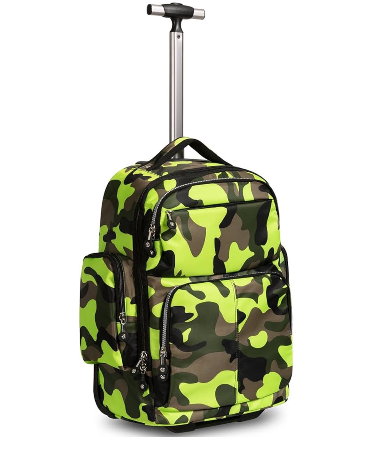 HollyHOME 20 inches Large Storage Multifunction Wheeled Travel Laptop Business Trip Rolling Backpack Carry-on Luggage Compuer Bag, Green