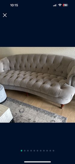 Jennifer Taylor Couch Grey Velvet 