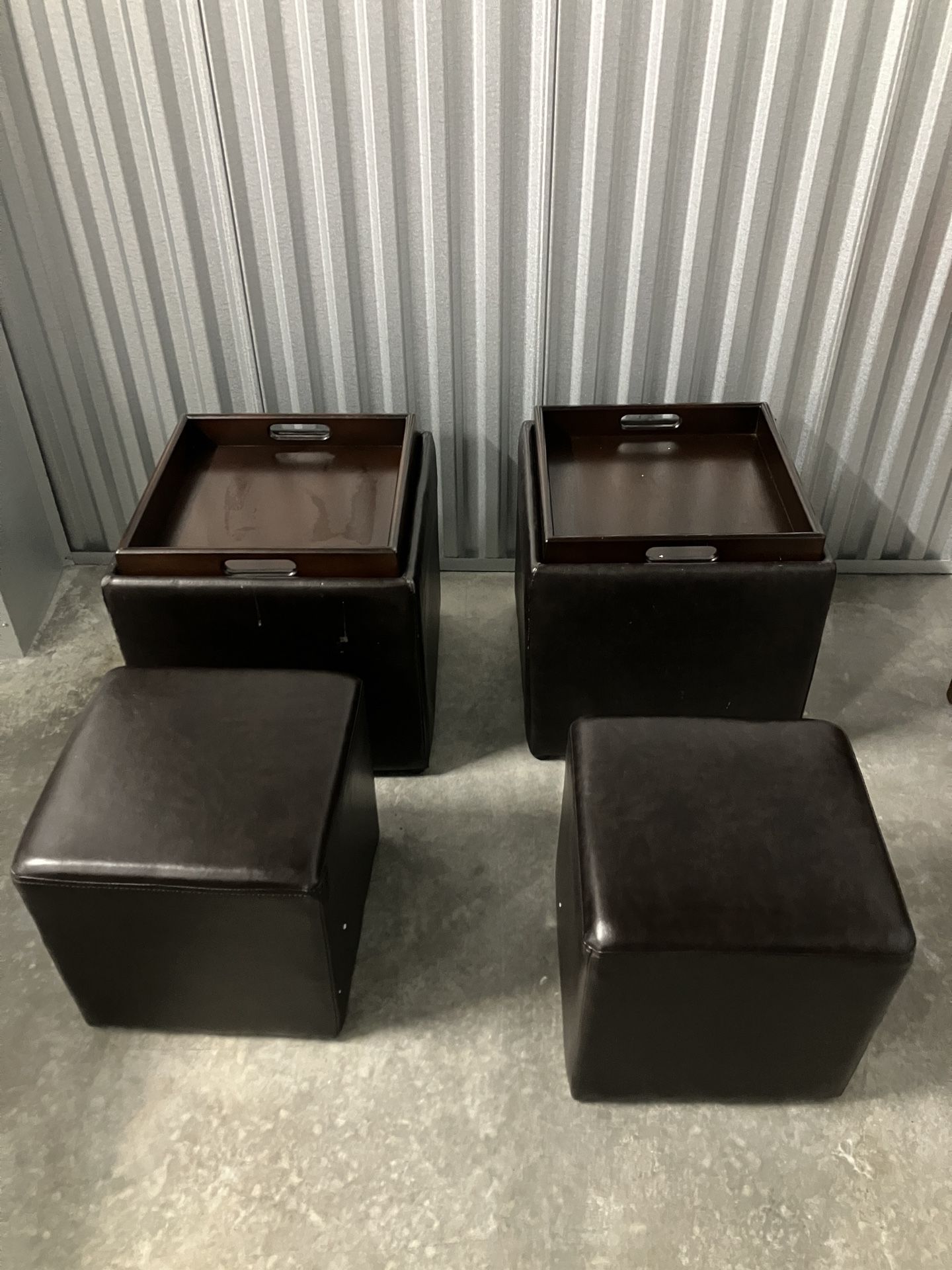 2 Ashley Furniture (contact info removed) Cubit Flip Tray Ottoman with Small Chairs