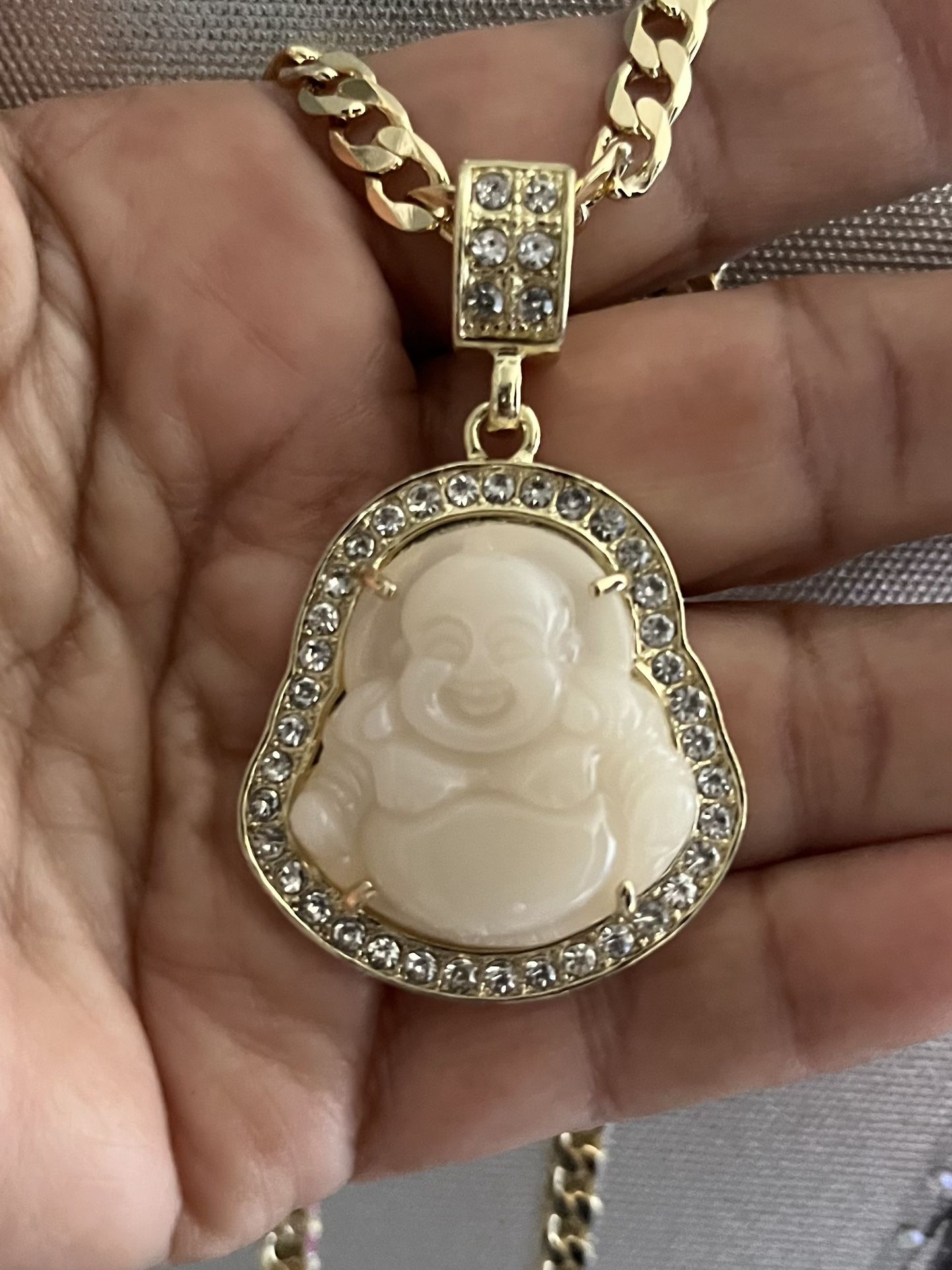white big buddha necklace