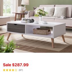 Bjua Modern White 47-inch 1-Shelf Coffee Table by Furniture of America