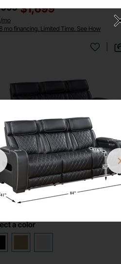 Black theater seating sofa