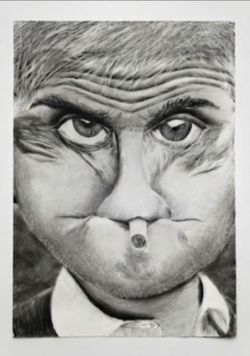 “Smoking Sucks” – Original 40×27 Charcoal Drawing (Unframed)