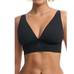 Adidas Sport Active Seamless Micro Stretch Long Line Plunge Bra  Black Small NWT