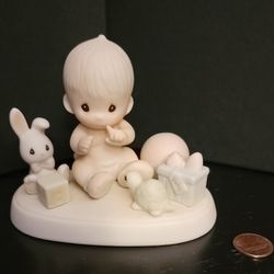 Precious Moments "Heaven Bless You" Figurine (1989) Baby with Toys 520934 