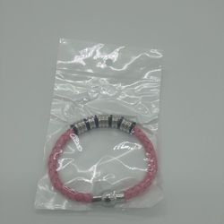 Leather Magnetic Pink Bracelet 