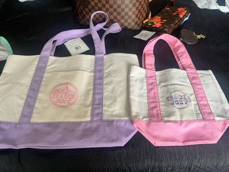 Trader Joe’s mini pink pastel tote