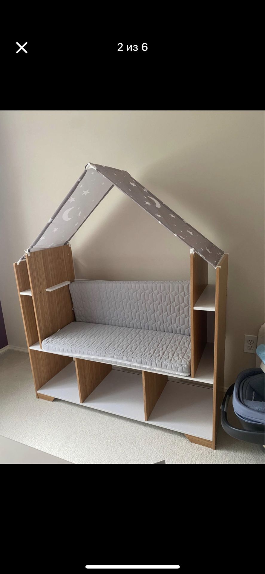KidKraft Little Dreamer Deluxe Reading Nook, Bookcase & Storage Bins