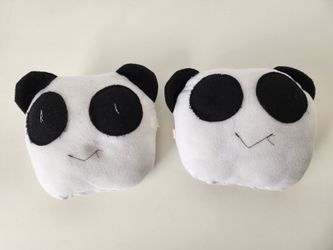 2pcs Cute Panda Car Seat Plush Head Rest Cover Neck Support