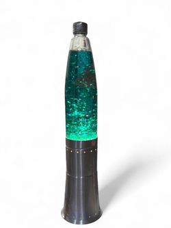Vintage Tall Glitter Wizard Lava Lamp Silver Base