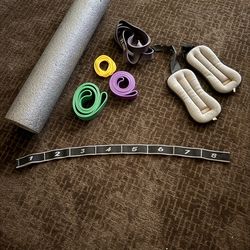 Workout bands massage, roller ankle weights