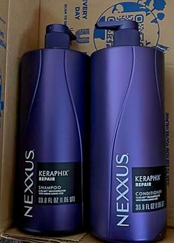 Nexxus KERAPHIX Shampoo & Conditioner for Damaged Hair Repair Powered by KRT Keratin Resistance Therapy with Liquid Crystal Amino Acids 33.8 Fl Oz