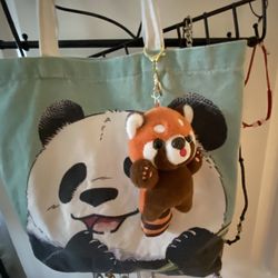 Fabric Tote Bag With Key Chain 