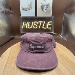 Supreme Washed Linen Camp Cap Purple (SS19)
