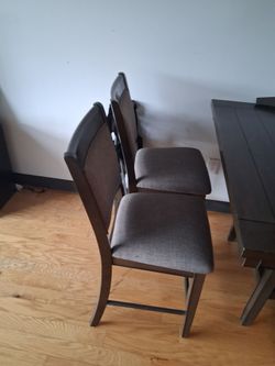 Gray Upholstered Dining Chairs Set of 2