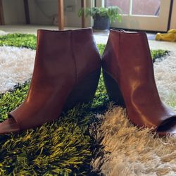 Open-toed Wedge Bootie, Gorgeous Maroon