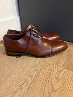 Men's Brown Leather Cap-Toe Oxford Dress Shoes
