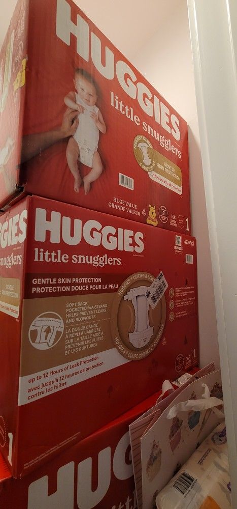 Diapers, Huggies Size 1, 168 Ct