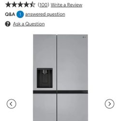 Gently Used LG Refrigerator Stainless Steel 