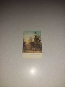 RARE VINTAGE HAND-COLORED CHRIST CHURCH. ALEXANDRIA, VA. BUILT IN 1767  UNUSED POSTCARD