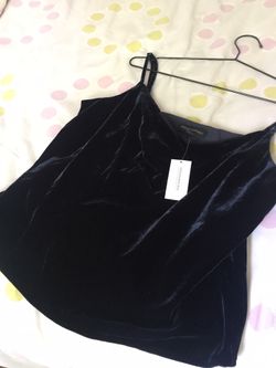 Banana Republic Midnight Blue Velvet Top Large