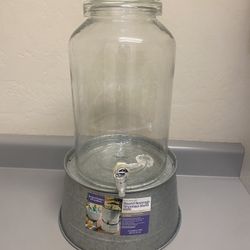 Glass Beverage Dispenser with Stand