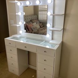 Vanity makeup table vanity, mirror, vanity desk