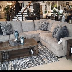 Bovarian Stone 3-Piece RAF Sectional (Couch Sofa Loveseat Options 