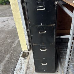File cabinets, one heavy duty, four drawer locking and two drawer non-locking