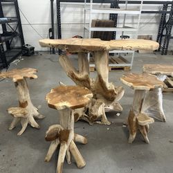 5 Piece Homemade Driftwood bar set