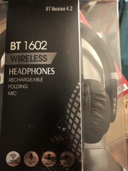 Volume Control Headset Wireless Stereo Headset - Black
