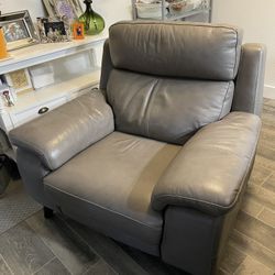 Real leather recliner chair Gray RC Willey