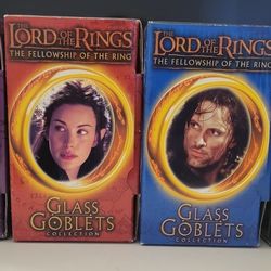 4 The Lord Of The Rings  Glass Goblets Collection 