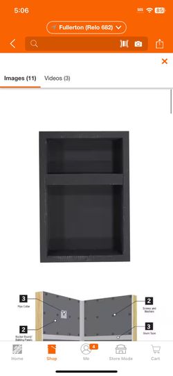 Everbilt Watershield Shower System 13.25 in. x 21.25 in. x 3.5 in. Shower Niche With Adjustable Shelf @Z8-7