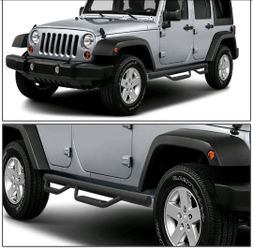 FOR 07-18 JEEP WRANGLER/JK 4DR 3" ROUND TUBING DROP SIDE STEP BAR RUNNING BOARDS