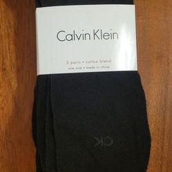 NEW Three (3) Calvin Klein Men's Black Dress Socks 84% Cotton Blend Size 7-12