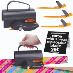 Brandnew Wrapping Paper Cutter with 3 Replaceable Blade Sets for Birthday Paper Gift Wrapping Paper Roll Cutter and Christmas Wrapping Paper Cutter To