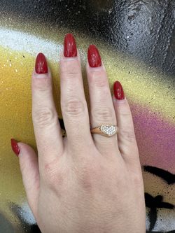 14k HEART DIAMOND RING