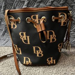 Dooney & Bourke Monogram Small Drawstring Bucket Bag