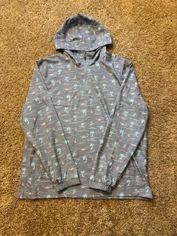 Jack Nicklaus Eco Choice Palm Tree Quarter Zip Performance Hoodie Size Medium