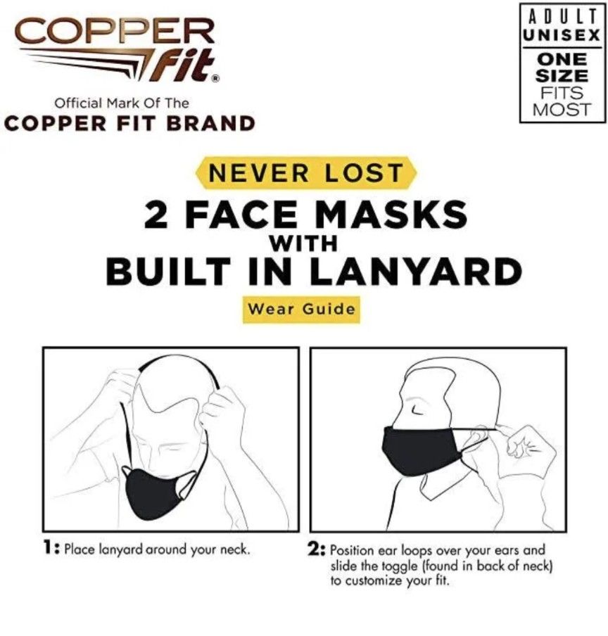 Copper Fit Face Mask 3 Packs
