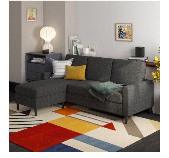 New In Box Reversible Sectional Sofa Dark Grey See Pictures For Dimensions