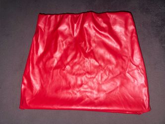 Vibrant cherry red leather shorts